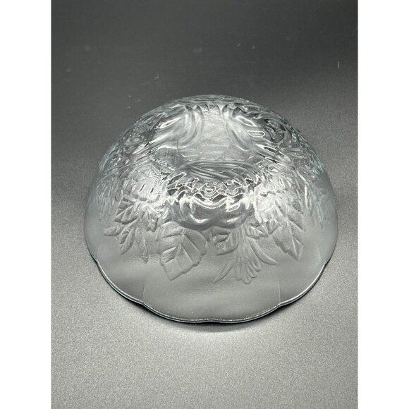 Raised Etched Rose Clear Bowl - Picture 7 of 9